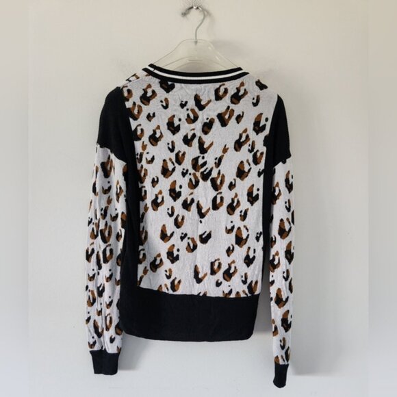 ARITZIA | Wilfred Sweater Leopard Print Cashmere Blend Black Gray Sz SMALL - Picture 2 of 4
